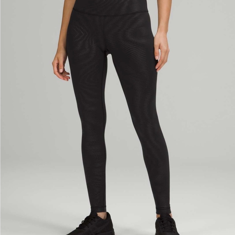 Lululemon Wunder Train High rise leggings 28” Shapeshifter Foil Black Size 6